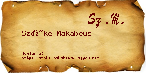 Szőke Makabeus névjegykártya